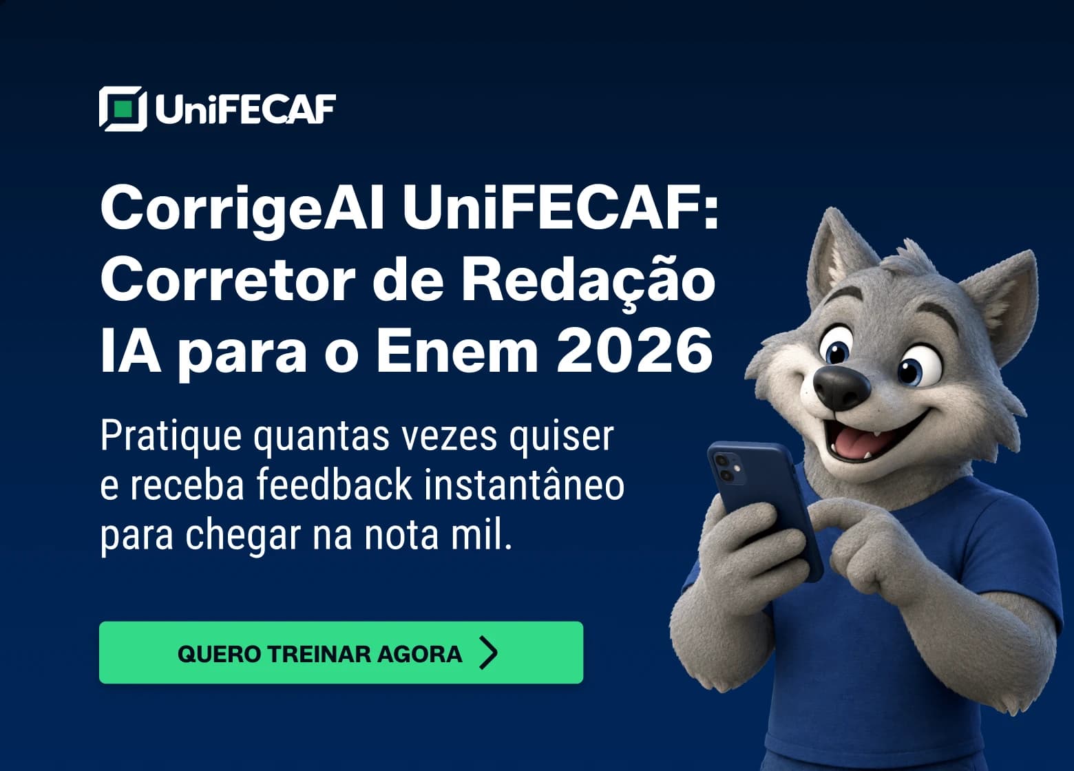 CorrigeAI, corretor gratuito de redação do Enem da UniFECAF