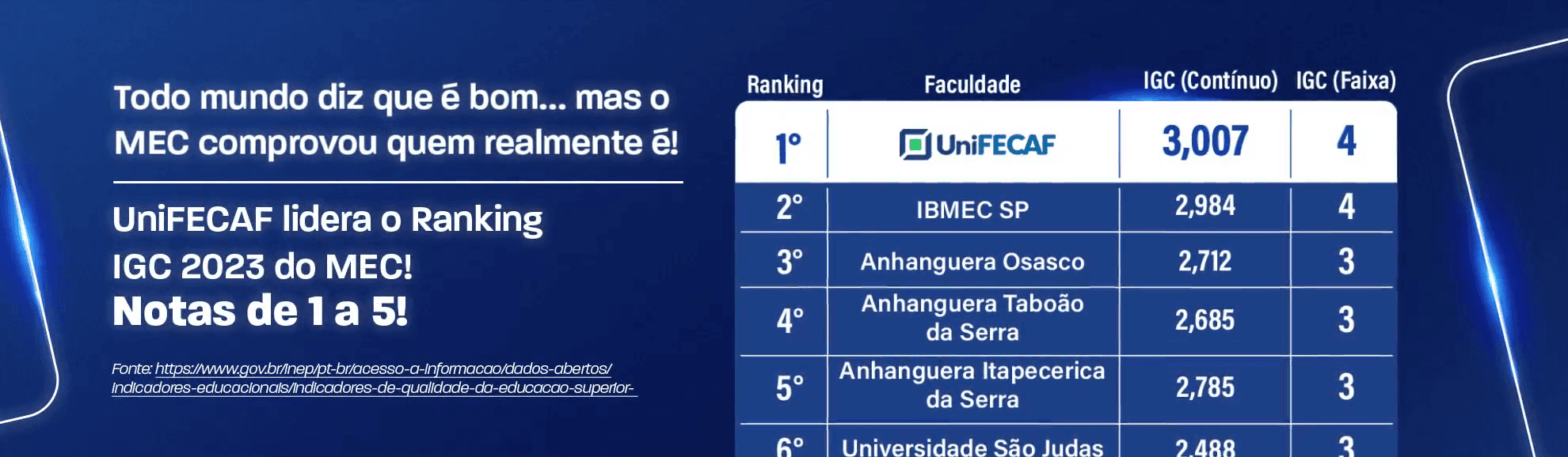 Imagem de uma moça num fundo azul com a frase: Graduação semipresencial - Experiência universitária com flexibilidade